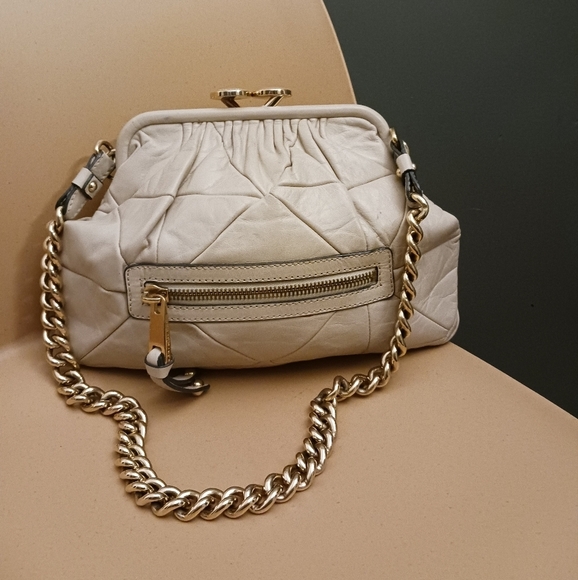 Vintage Marc Jacobs quilted ivory genuine leather shoulder bag - Picture 2 of 16